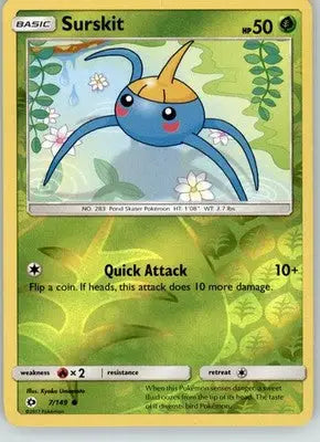 Surskit - SM Base Set - 7/149 - Reverse Holo LP Pokemon - Pokémon Card Single
