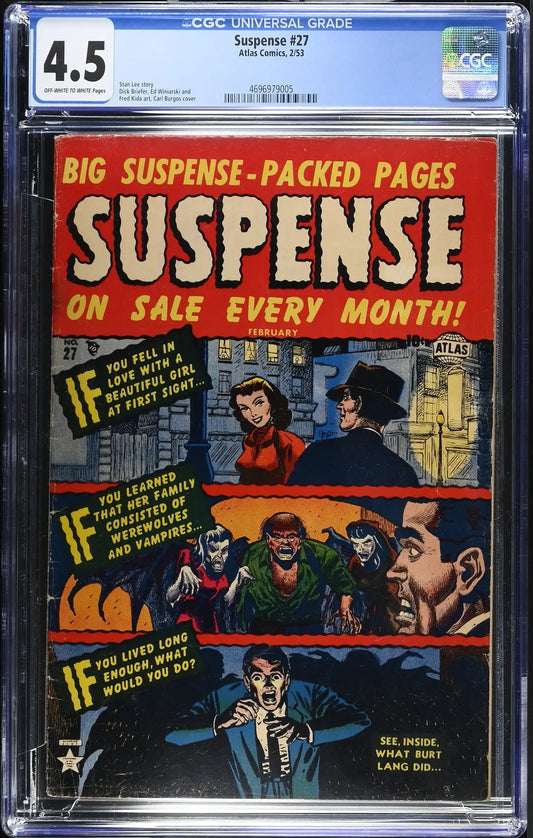 Suspense #27 (1953) Graded CGC 4.5 VG+ Pre-Code Horror Stan Lee - Comic Book
