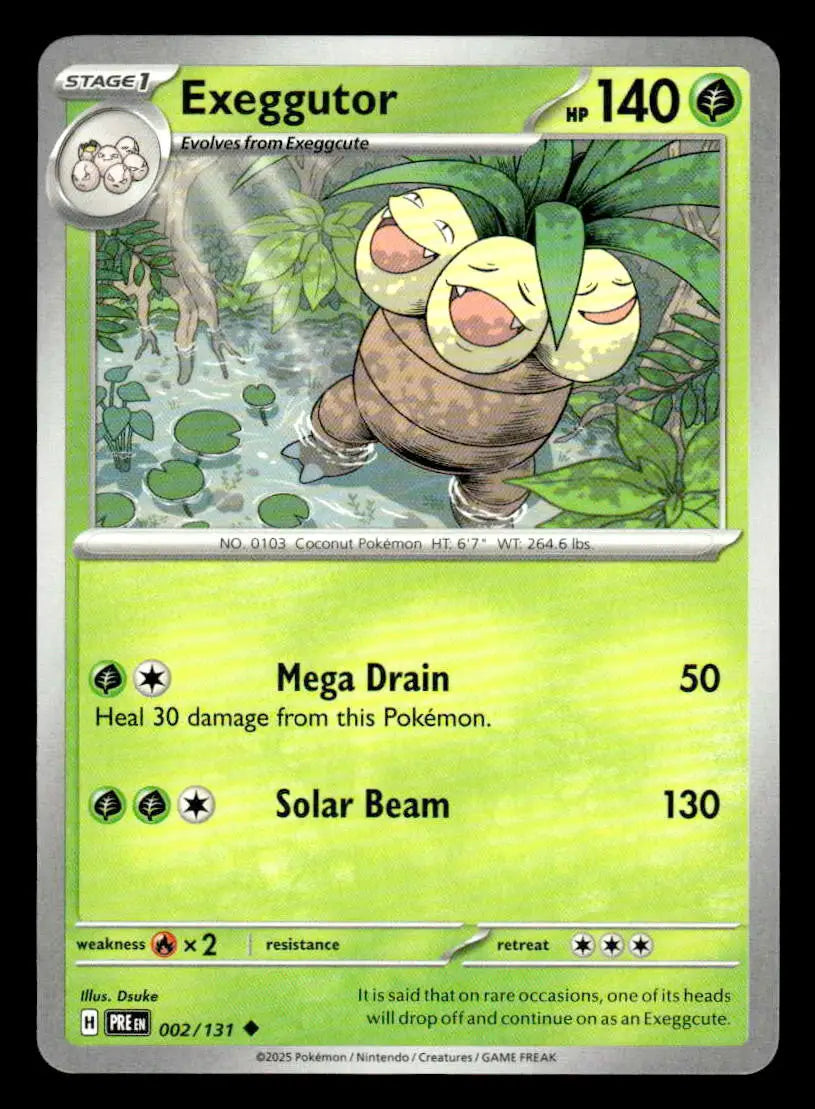 2025 Mega Evolution Exeggutor #005/132 Base Uncommon - Pokémon Card Single