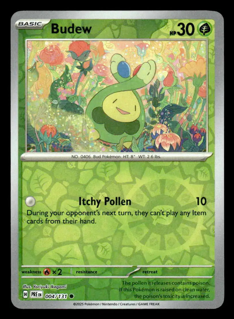 SV: Prismatic Evolutions #004/131 Budew Reverse Holo Common NM - Pokémon Card Single