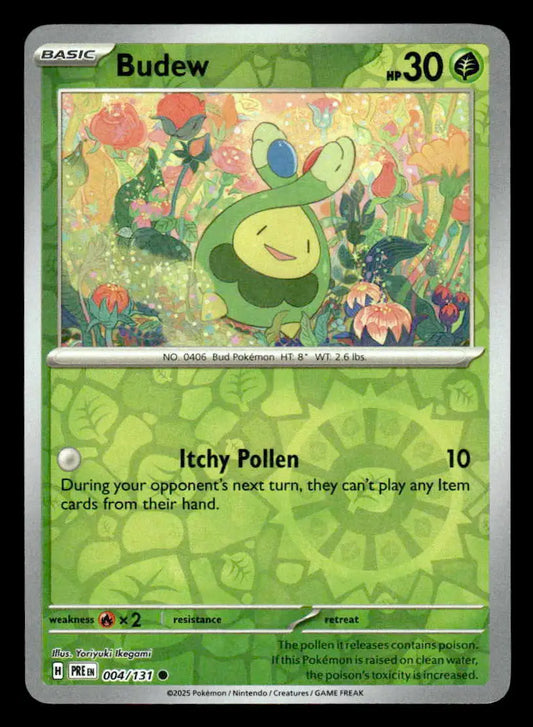 SV: Prismatic Evolutions #004/131 Budew Reverse Holo Common NM - Pokémon Card Single