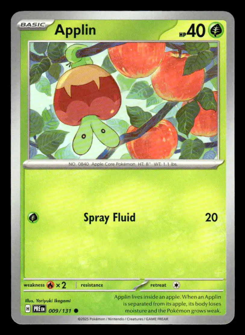 SV: Prismatic Evolutions #009/131 Applin Common NM - Pokémon Card Single