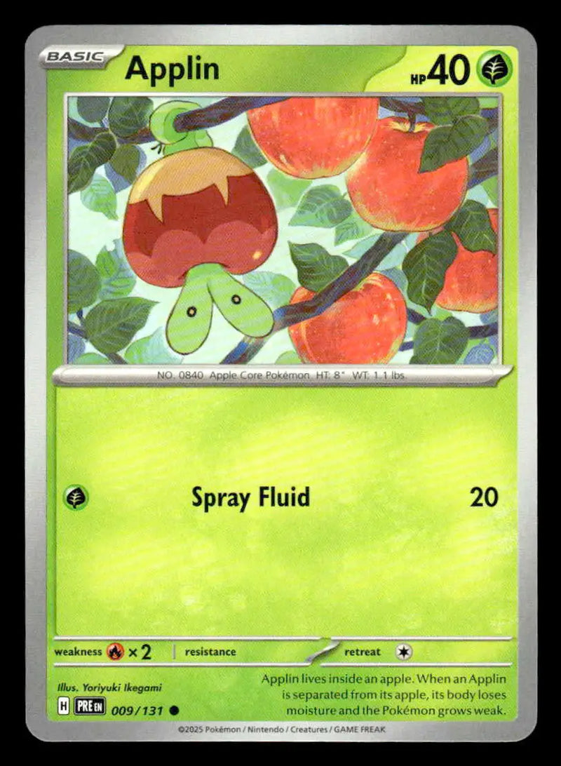 SV: Prismatic Evolutions #009/131 Applin Common NM - Pokémon Card Single