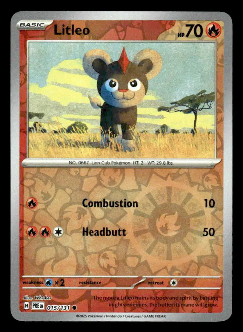 SV: Prismatic Evolutions #015/131 Litleo Reverse Holo Common - Pokémon Card Single