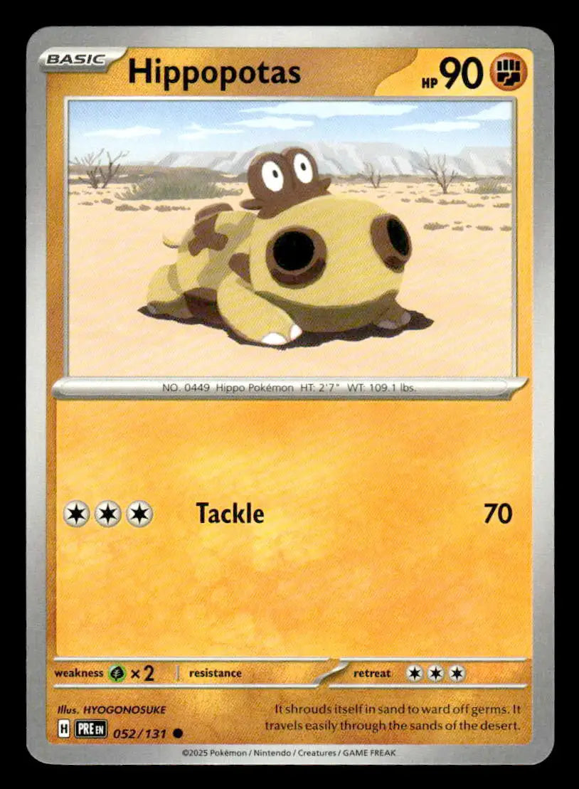 SV: Prismatic Evolutions #052/131 Hippopotas Common - Pokémon Card Single