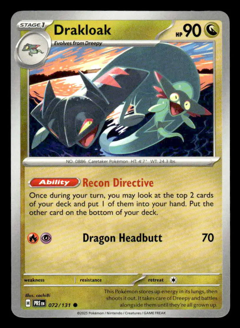 SV: Prismatic Evolutions #072/131 Drakloak Common NM - Pokémon Card Single