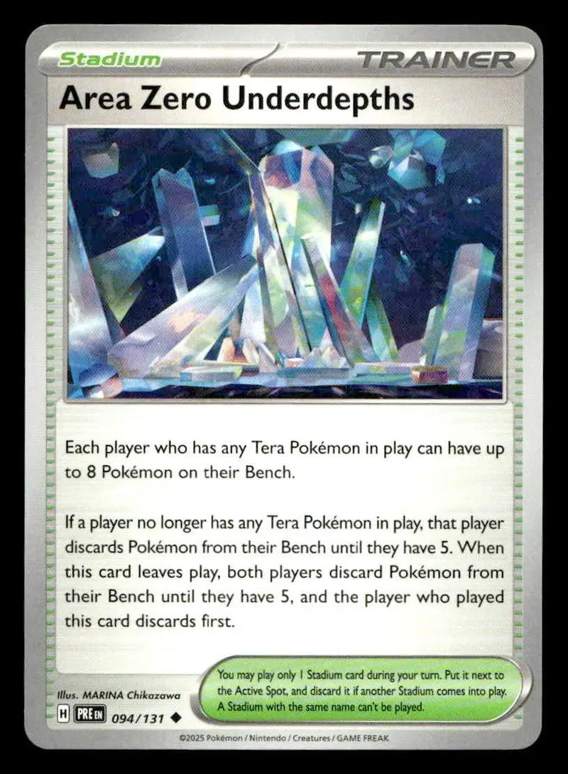 SV: Prismatic Evolutions #094/131 Area Zero Underdepths Uncommon NM - Pokémon Card Single