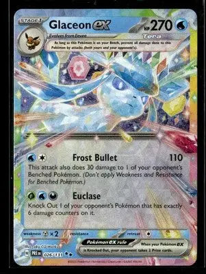 SV: Prismatic Evolutions Glaceon ex Double Rare #026/131 Near Mint or Better