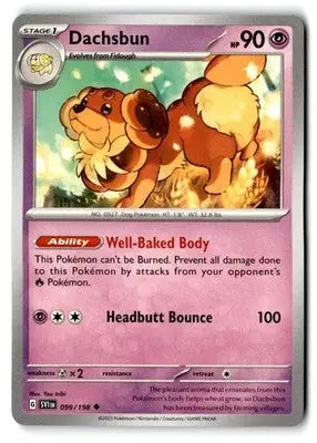 SV01: Scarlet & Violet Base Set #099/198 Dachsbun - Pokémon Card Single