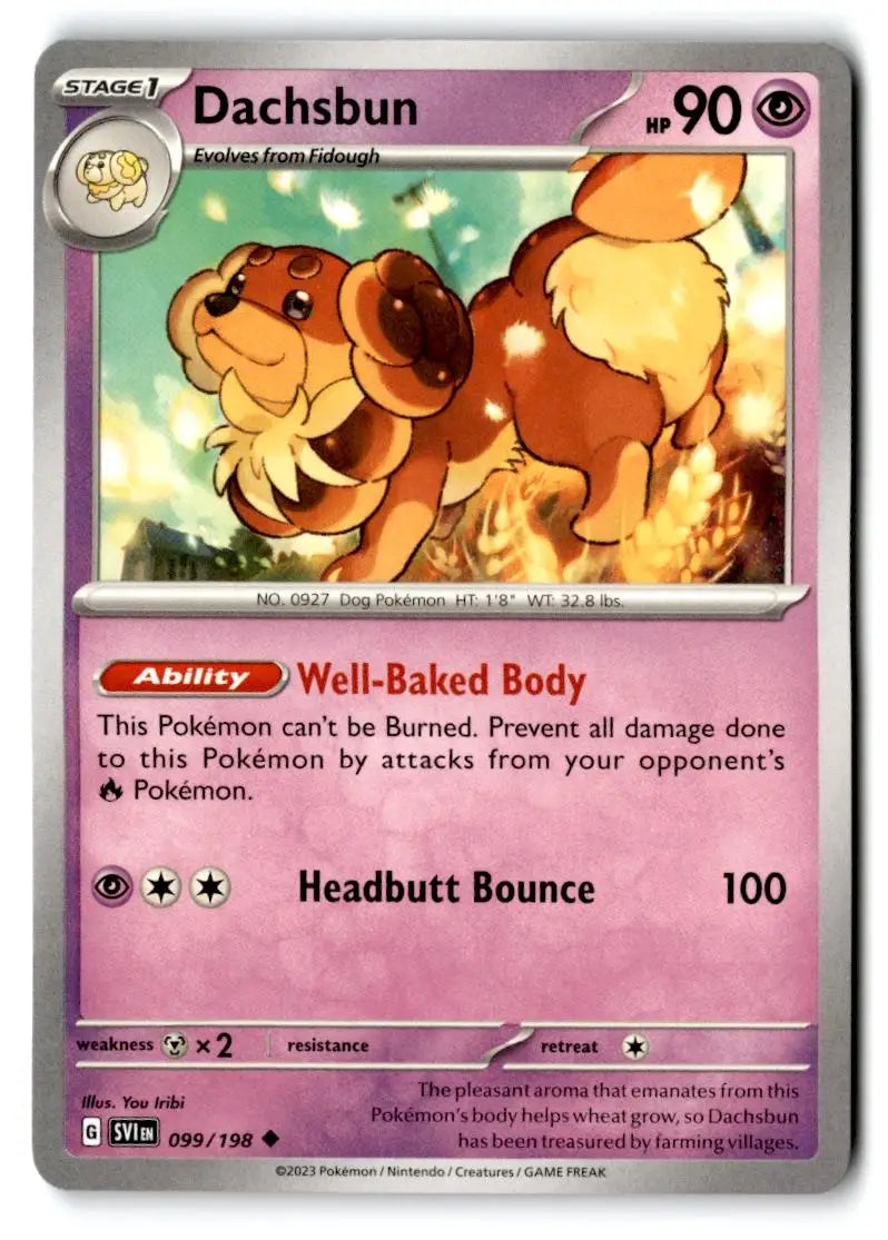 SV01: Scarlet & Violet Base Set #099/198 Dachsbun - Pokémon Card Single