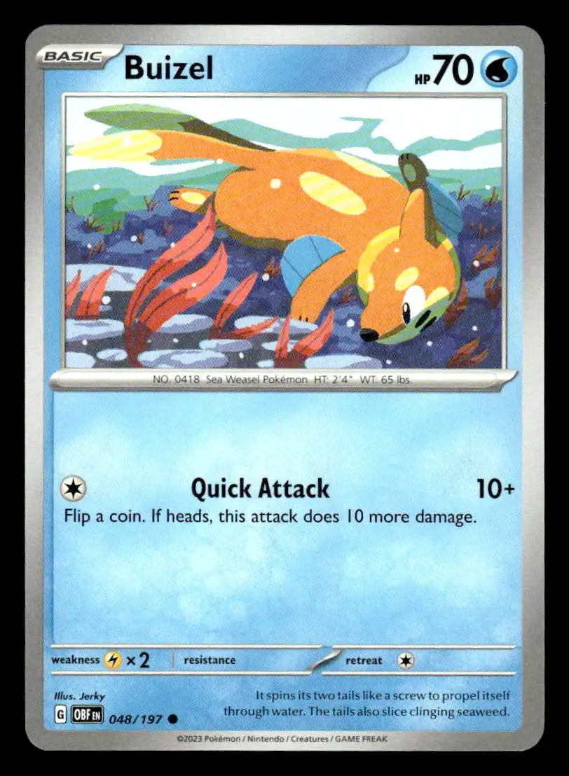SV03: Obsidian Flames #048/197 Buizel Common NM - Pokémon Card Single