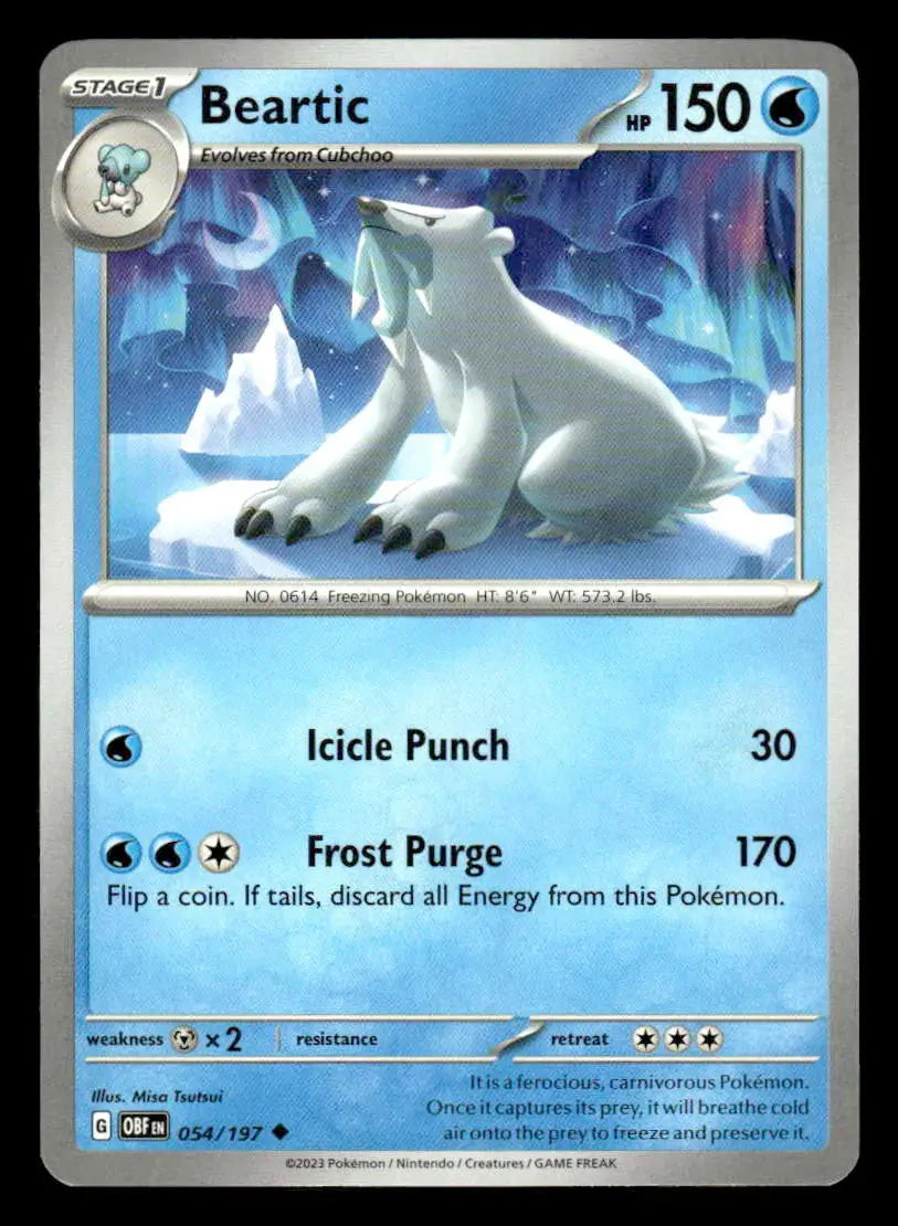 SV03: Obsidian Flames #054/197 Beartic Uncommon NM - Pokémon Card Single