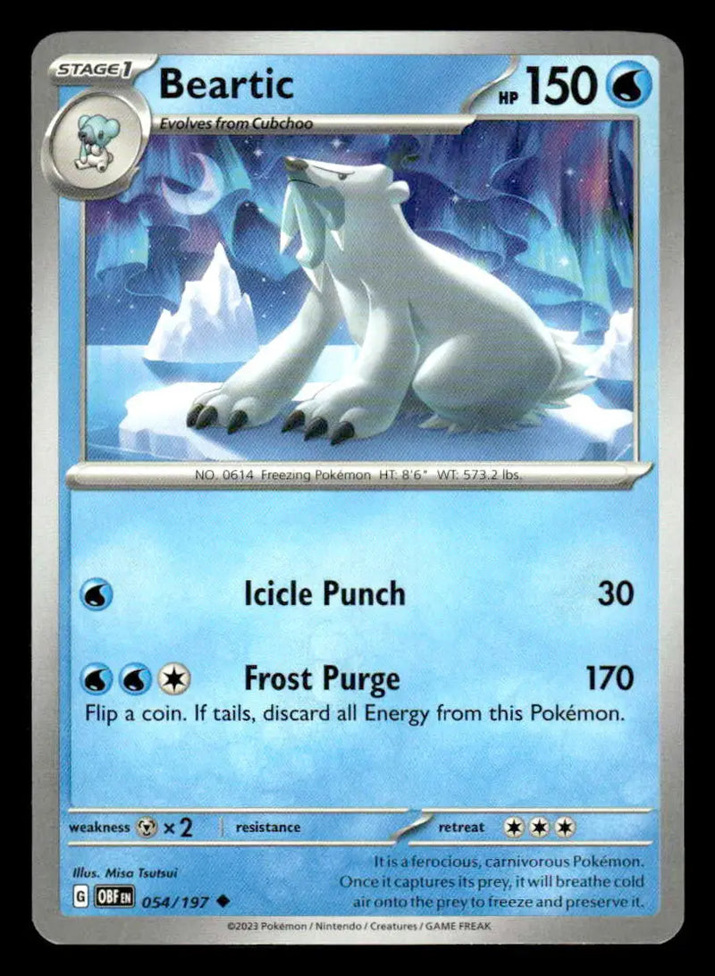SV03: Obsidian Flames #054/197 Beartic Uncommon NM - Pokémon Card Single