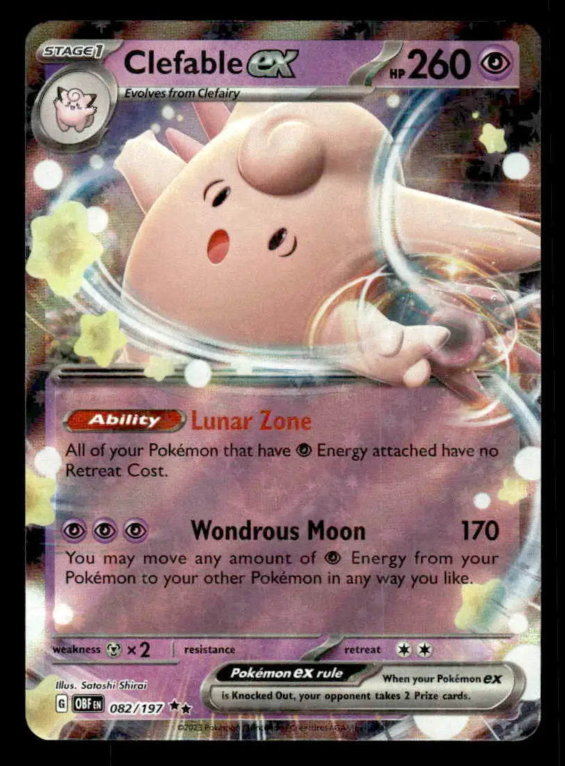 SV03: Obsidian Flames #082/197 Clefable ex Ultra Rare NM - Pokémon Card Single