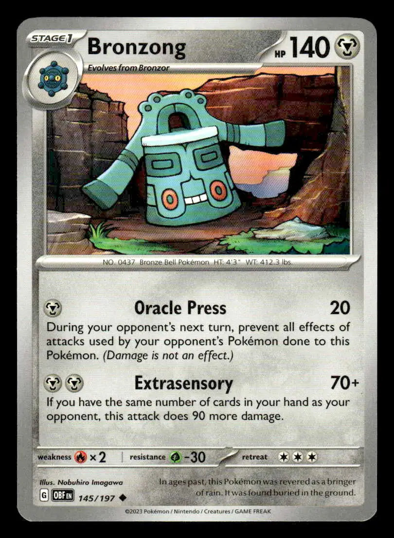 SV03: Obsidian Flames #145/197 Bronzong Uncommon NM - Pokémon Card Single