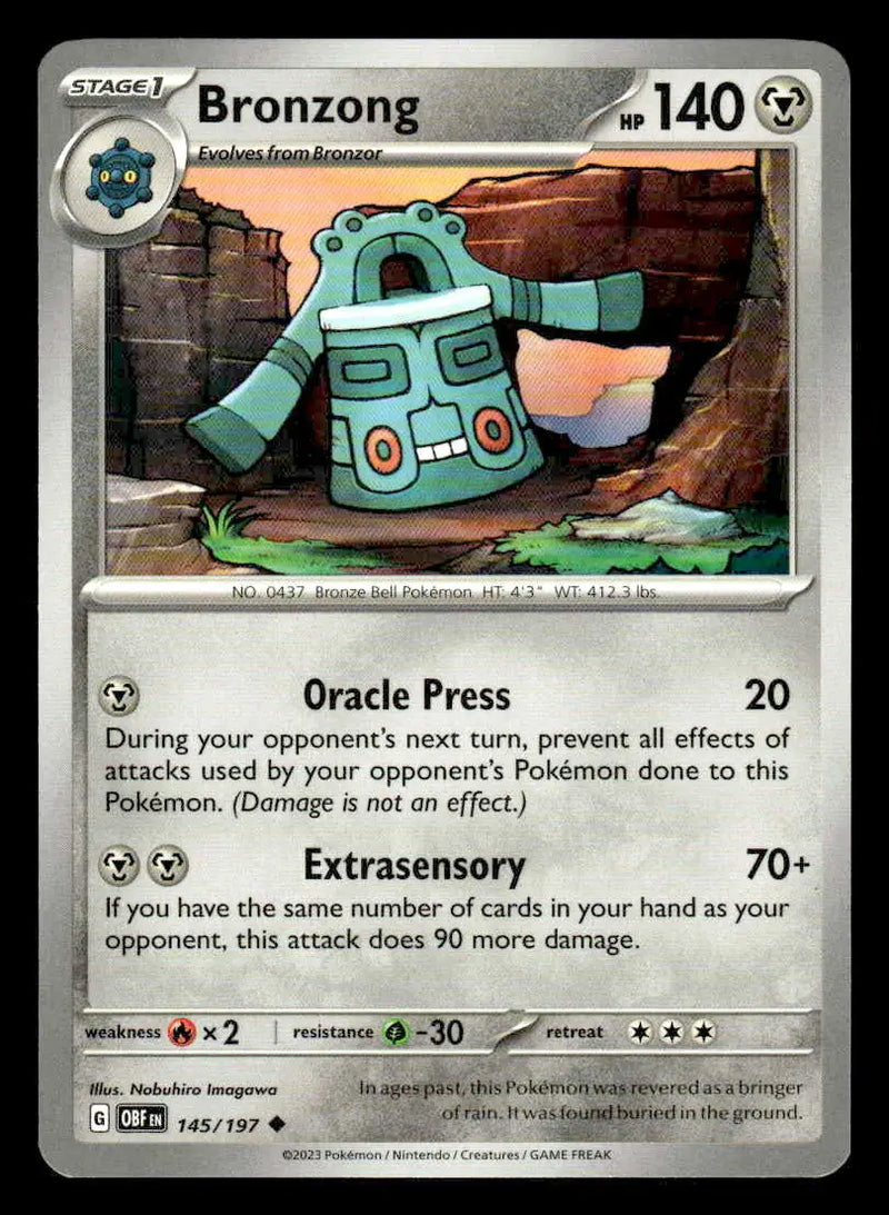 SV03: Obsidian Flames #145/197 Bronzong Uncommon NM - Pokémon Card Single