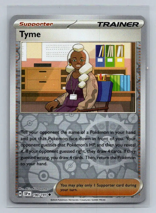 SV08: Surging Sparks #190/191 Tyme Reverse Holo - Pokémon Card Single