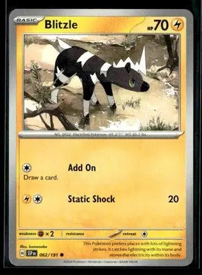 SV08: Surging Sparks Blitzle Common #062/191 Near Mint or Better - Pokémon Card Single