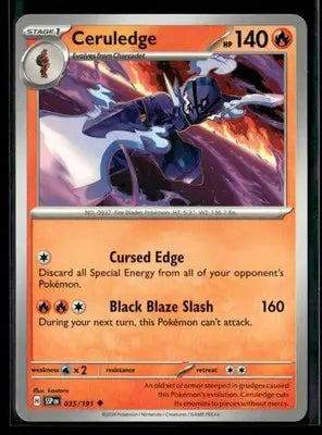 SV08: Surging Sparks Ceruledge Uncommon #035/191 Near Mint or Better - Pokémon Card Single