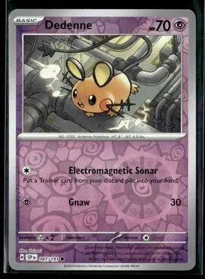 SV08: Surging Sparks Dedenne Reverse Holo Common #087/191 Near Mint or Better - Pokémon Card Single