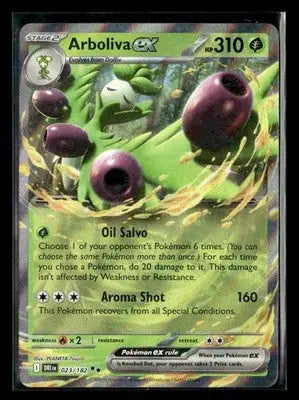 SV10: Destined Rivals Arboliva ex Ultra Rare #023/182 Near Mint or Better - Pokémon Card Single