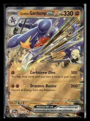 SV10: Destined Rivals Cynthia’s Garchomp ex Double Rare #104/182 NM - Pokémon Card Single