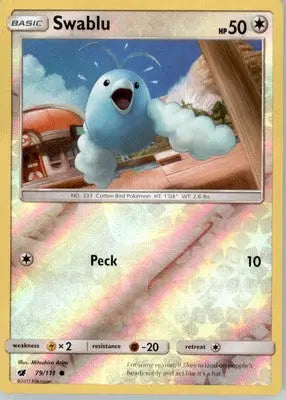 Swablu - SM - Crimson Invasion - Reverse Holo LP - #79/111 - Pokémon Card Single