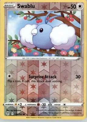 Swablu - SWSH07: Evolving Skies - Reverse Holo LP - #132/203 - Pokémon Card Single