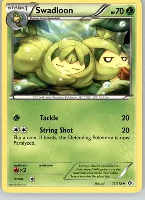 Swadloon - Legendary Treasures - 11/113 - NM Pokemon - Pokémon Card Single