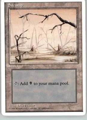 Swamp (B) - Fourth Edition ALTERNATE - MP Magic: The Gathering - Magic Card Single