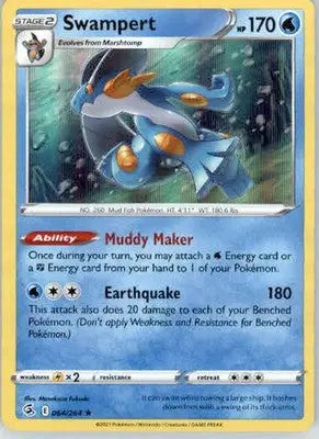 Swampert - SWSH08: Fusion Strike - 064/264 - Holo NM - Pokémon Card Single