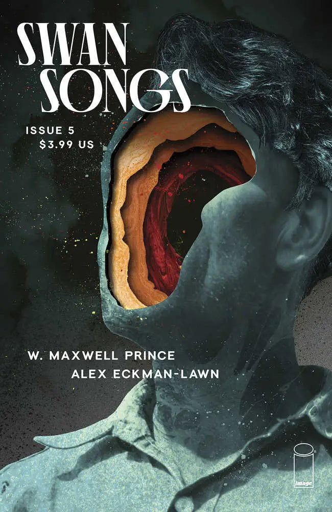 Layered cave opening in red and orange hues on Swan Songs #5 Cover A Eckman-Lawn