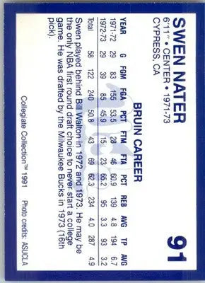 Swen Nater - 1991 Collegiate Collection UCLA - #91 - Basketball - Basketball Card Single