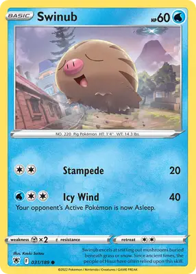 Swinub - Astral Radiance - 031/189 - Reverse Holo LP Pokemon - Pokémon Card Single