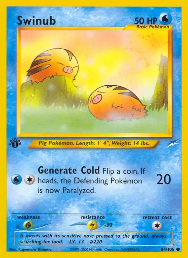 Swinub - Neo Destiny - 84/105 - Unlimited MP Pokemon - Pokémon Card Single