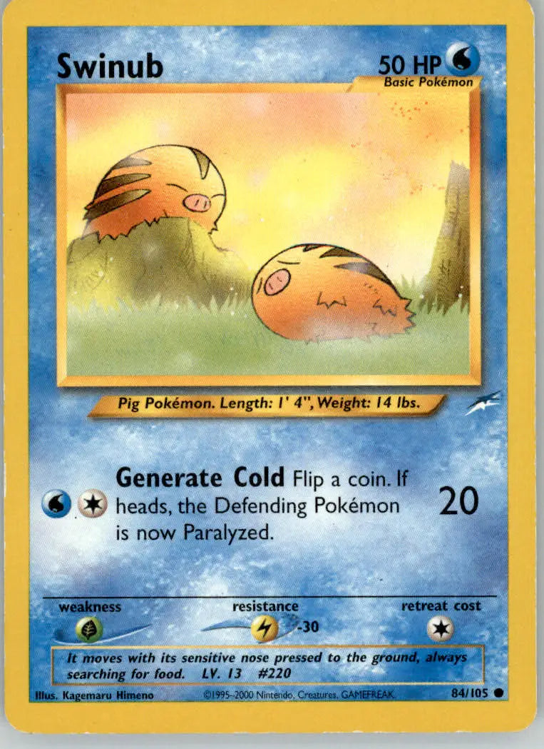 Swinub - Neo Destiny - 84/105 - Unlimited MP Pokemon - Pokémon Card Single