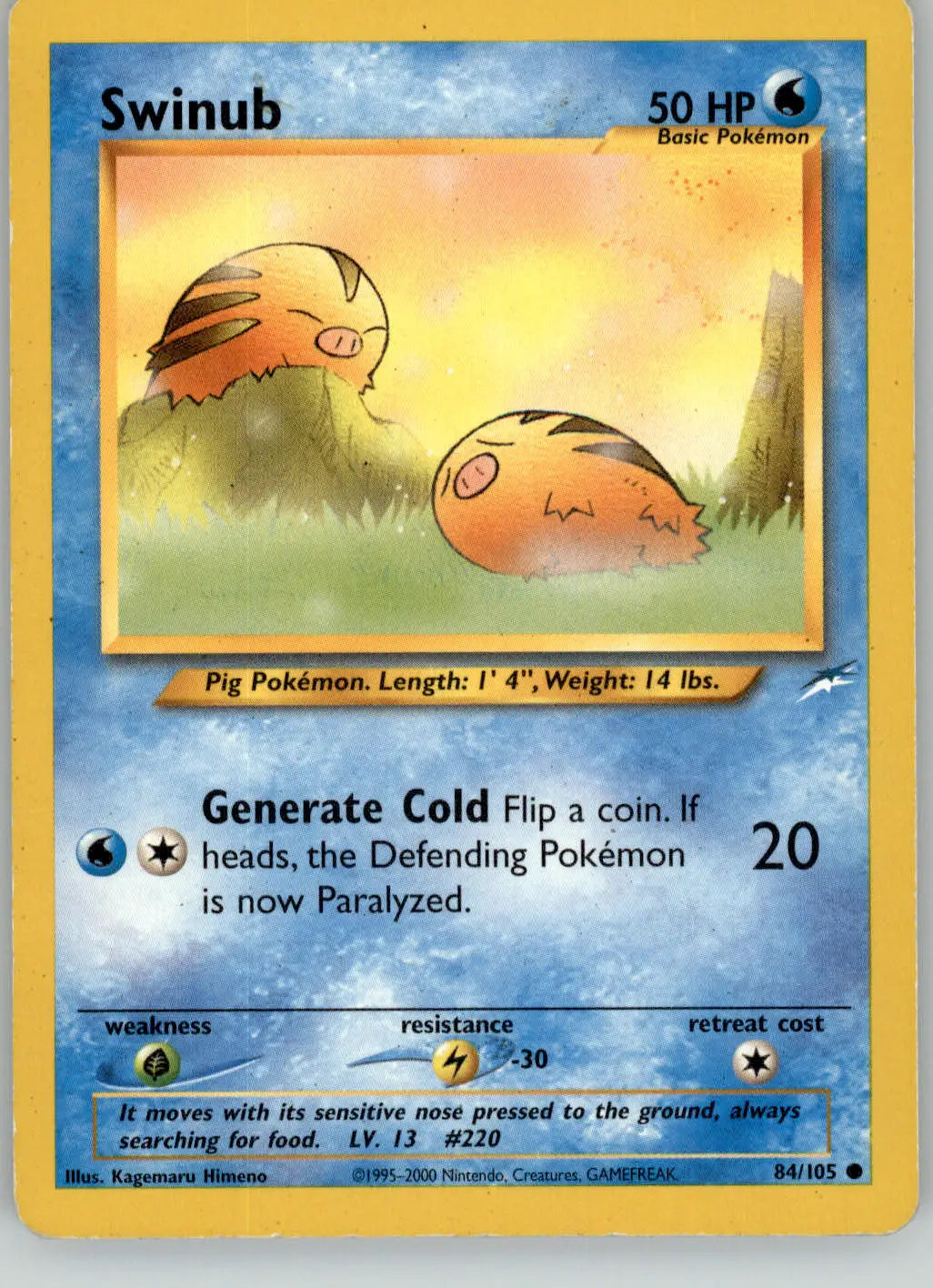 Swinub - Neo Destiny - 84/105 - Unlimited MP Pokemon - Pokémon Card Single