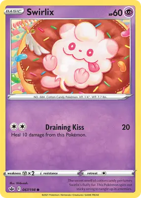 Swirlix - Chilling Reign - 067/198 - Reverse Holo LP Pokemon - Pokémon Card Single