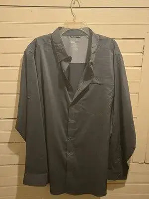 SwissTech Shirt Mens 2XL Black Check Long Sleeve Outdoor Woven Button Snap - Apparel