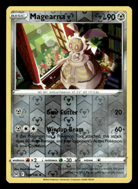 Sword & Shield: Lost Origin Magearna #128/196 Reverse Holo Rare NM - Pokémon Card Single