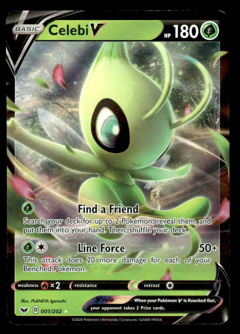 SWSH01: Sword & Shield Base Set #001/202 Celebi V Ultra Rare NM - Pokémon Card Single