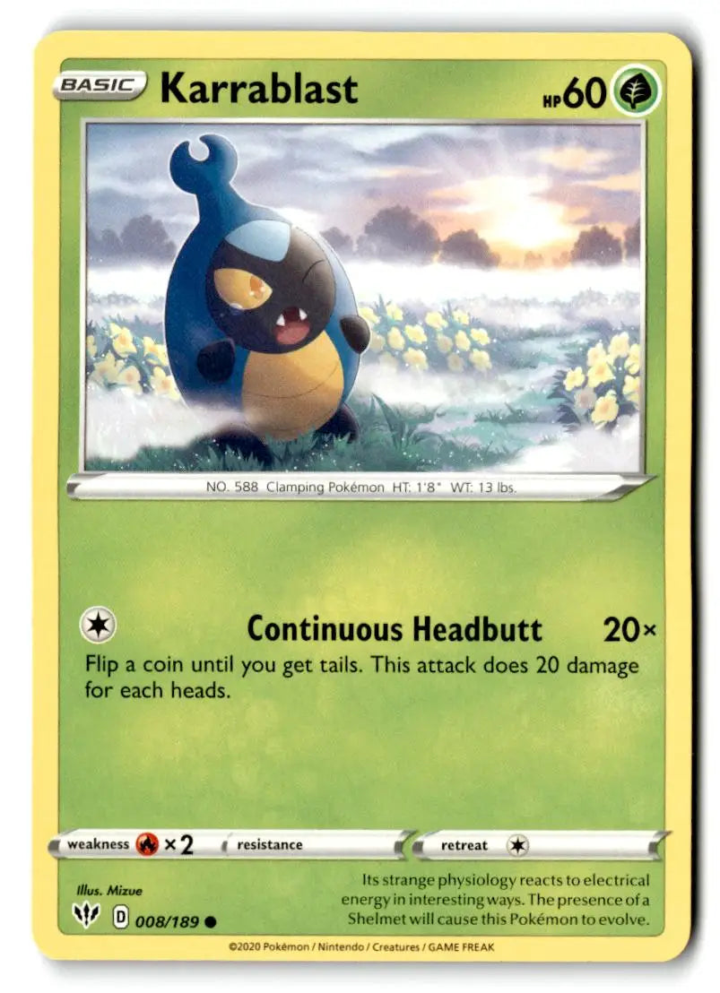 SWSH03: Darkness Ablaze #008/189 Karrablast - Pokémon Card Single
