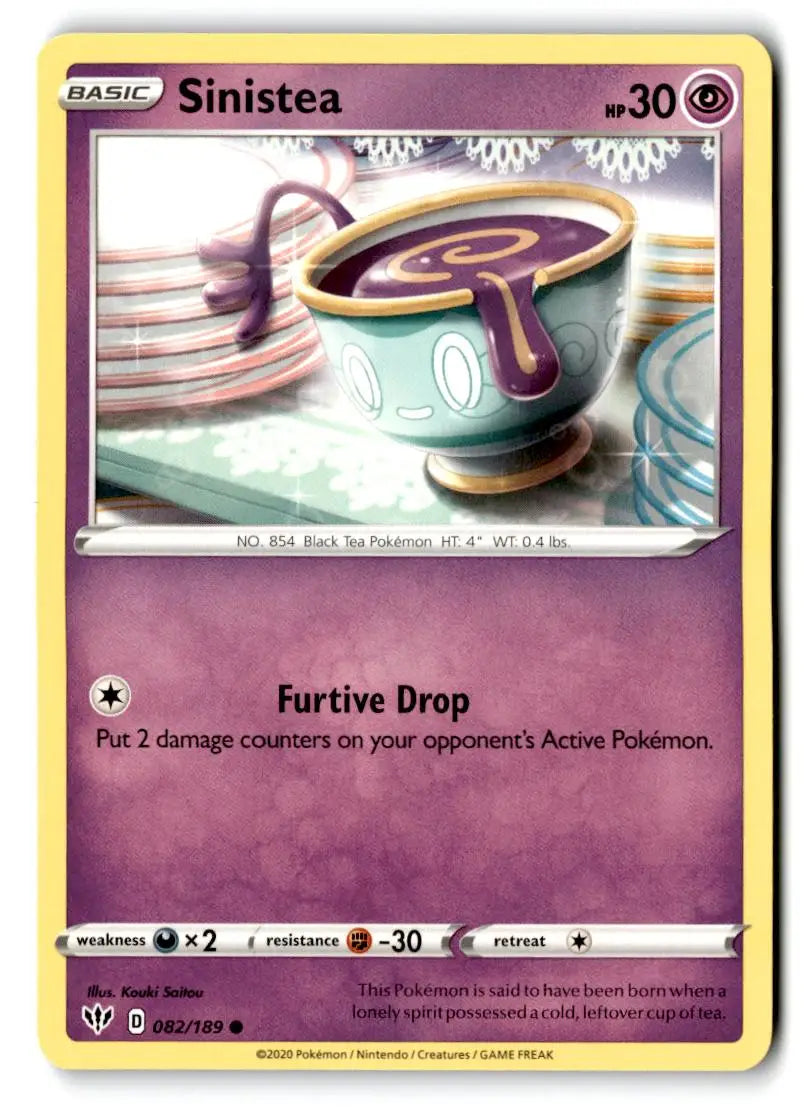 SWSH03: Darkness Ablaze #082/189 Sinistea - Pokémon Card Single
