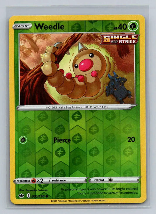 SWSH06: Chilling Reign #001/198 Weedle Reverse Holo - Pokémon Card Single