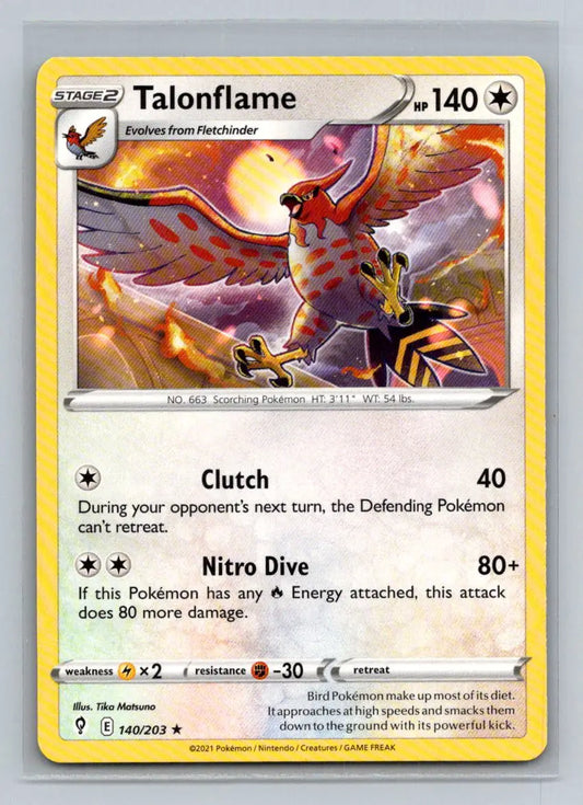 SWSH07: Evolving Skies #140/203 Talonflame - Pokémon Card Single