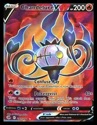 SWSH08: Fusion Strike #247/264 Chandelure V (Full Art) Ultra Rare Holo - Pokémon Card Single