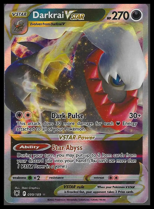 SWSH10: Astral Radiance #099/189 Darkrai VSTAR Holo - Pokémon Card Single