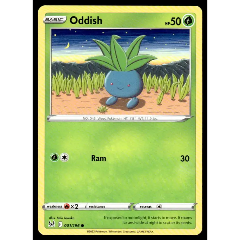 SWSH11: Lost Origin #001/196 Oddish NM-MT Pokemon Trading Card - Pokémon Card Single