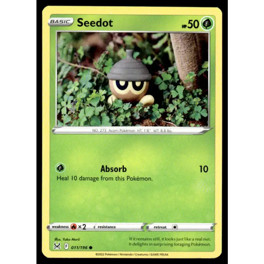 SWSH11: Lost Origin #011/196 Seedot NM-MT Pokemon Trading Card - Pokémon Card Single