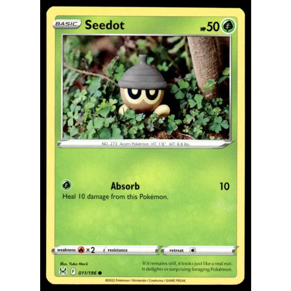 SWSH11: Lost Origin #011/196 Seedot NM-MT Pokemon Trading Card - Pokémon Card Single